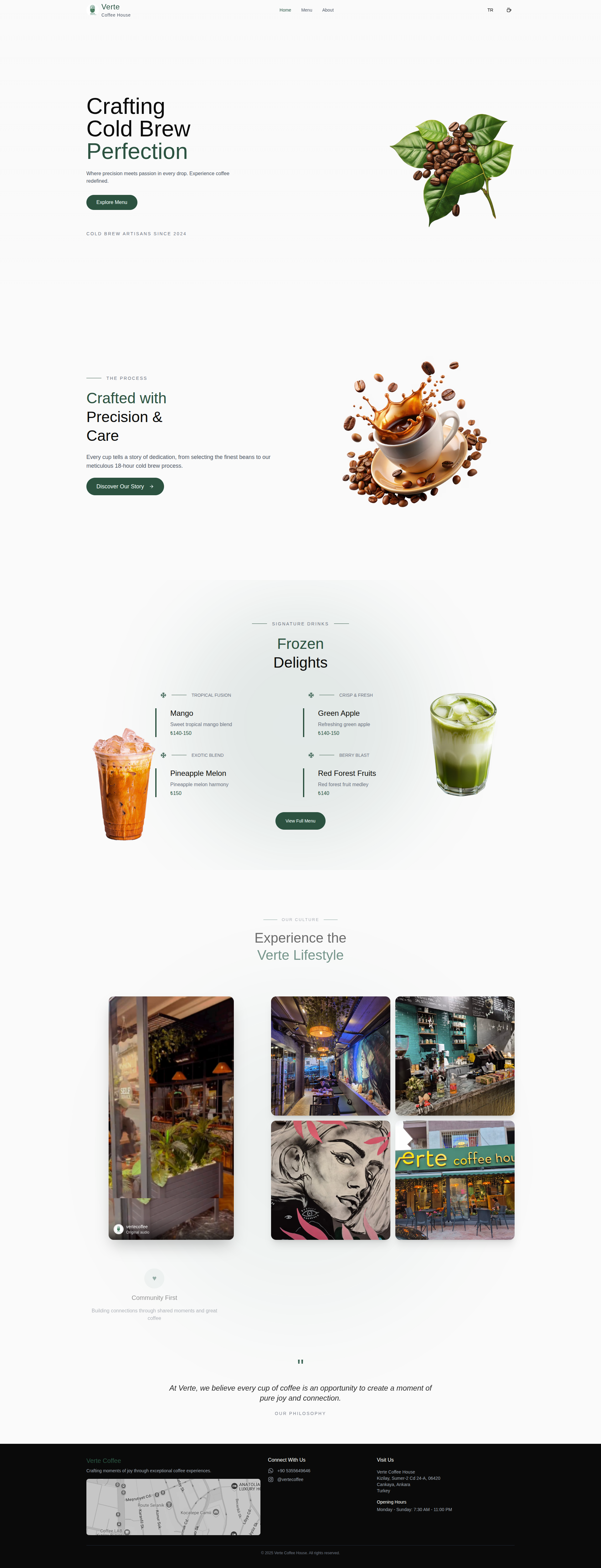 Cafe Landing Page - Screen 1